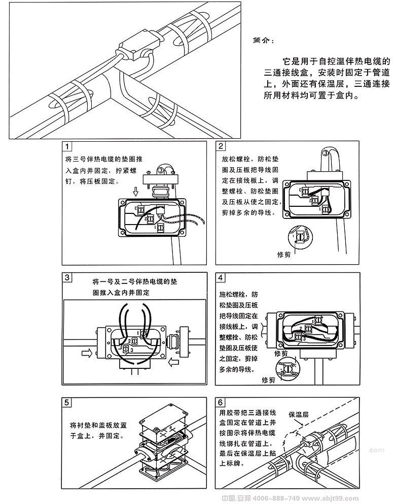 電伴熱帶防爆三通接線盒功能與安裝技巧(圖1) 電伴熱FTH防爆三通接線盒作用及其安裝方法